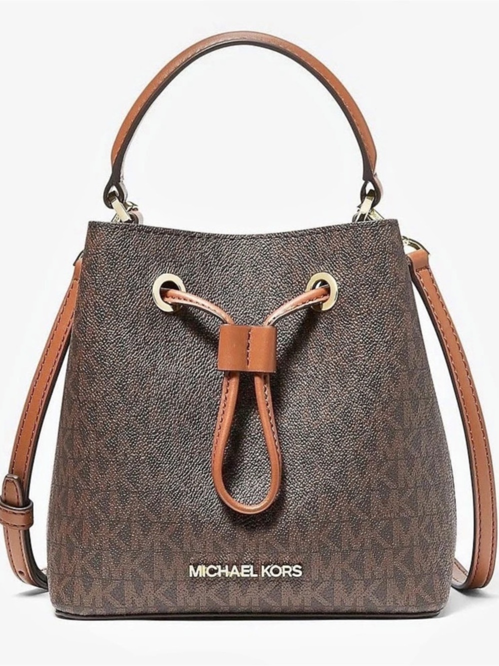 Michael Kors Avery Signature Logo Bucket Messenger Bag